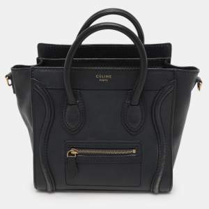 Celine Deep Navy Leather Nano Luggage Tote