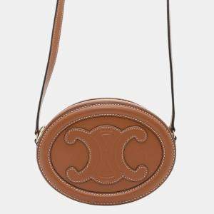 Celine Oval Purse Cuir Triomphe Shoulder Bag Tan Leather