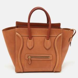Celine Brown Leather Mini Luggage Tote