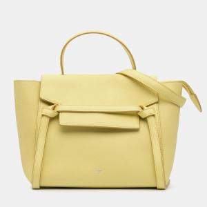 Celine Yellow Micro Grained Calfskin Belt Bag