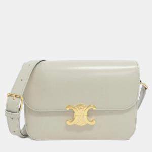Celine Ivory Leather Classic Triomphe Shoulder Bag