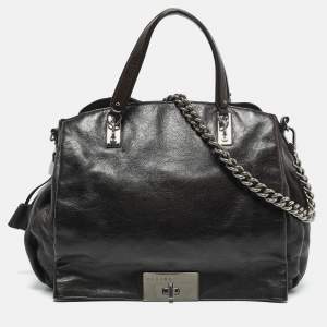 Celine Choco Brown Leather Turn Lock Flap Satchel