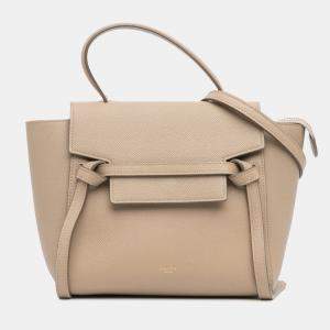 Celine Beige Mini Leather Belt Bag Satchel