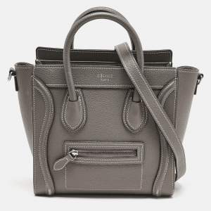 Celine Beige Leather Nano Luggage Tote