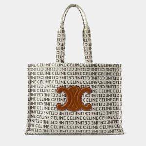 Celine Natural Tan Canvas Tote Bag 