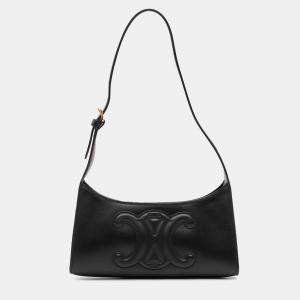 Celine Black Smooth Calfskin Cuir Triomphe Shoulder Bag