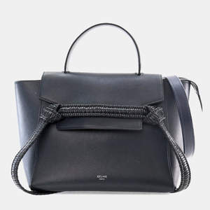 Celine Navy Blue Micro Smooth Calfskin Bicolor Braided Belt Bag