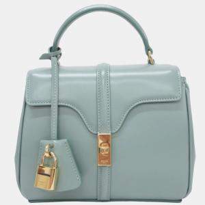 Celine Ice Mint Mini 16 Seize Leather Shoulder Bag 