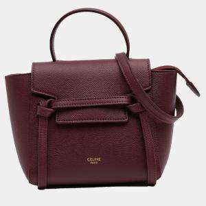 Celine Red Pico Grained Calfskin Belt Bag