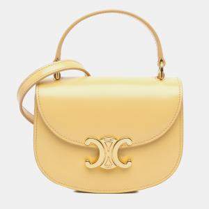 Celine Yellow Mini Triomphe Leather Besace Clea Satchel