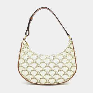 Pre Owned Celine White PVC Triumph Ava Hobo Bag