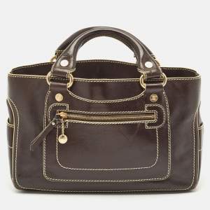 Celine Choco Brown Leather Boogie Satchel