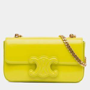 Celine Yellow Triomphe Calfskin Cuir Chain Shoulder Bag