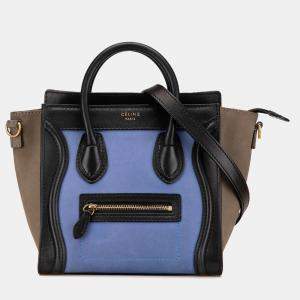 Celine Multicolor Nano Tricolor Leather Luggage Tote