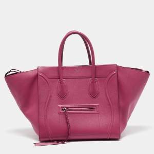 Celine Fuchsia Leather Medium Phantom Luggage Tote