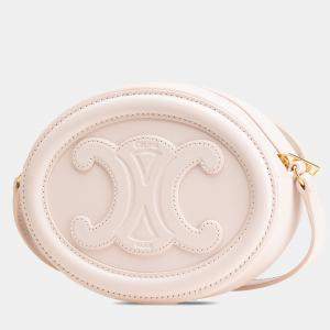 Celine Pink Small Calfskin Cuir Triomphe Oval Crossbody