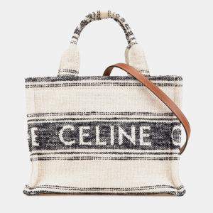 Celine Beige/Brown Small Canvas Cabas Thais Satchel