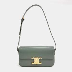 Celine Green Leather Triumph shoulder bag
