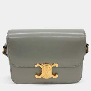 Celine Grey Leather Triumph Small Bag