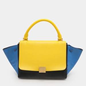 Celine Tricolor Leather Mini Trapeze Bag