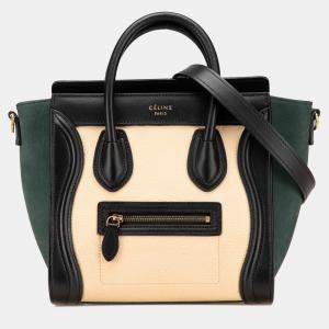 Celine Multicolor Nano Nubuck and Calfskin Luggage Tote