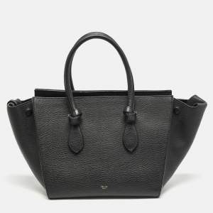 Celine Black Leather Mini Tie Tote