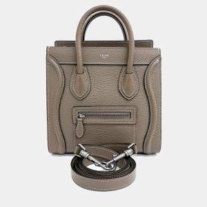 Celine Beige Leather Nano Luggage Bag