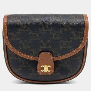 Celine Brown Canvas Triumph Vesace Crossbody Bag
