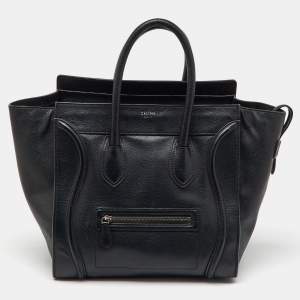 Celine Black Leather Mini Luggage Tote