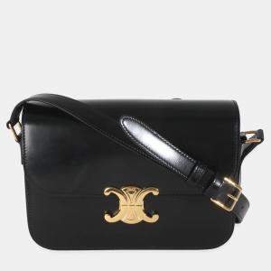 Celine Black Shiny Calfskin Medium Triomphe Bag