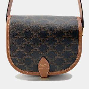Celine Tan PVC Leather Falco Shoulder Bag Medium