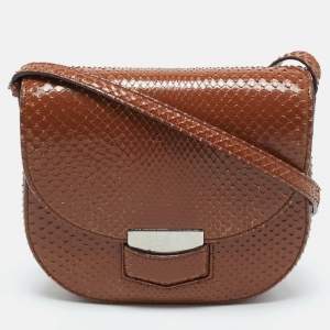 Celine Brown Python Small Trotteur Crossbody Bag