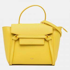 Celine Yellow Nano Grained Calfskin Belt Bag