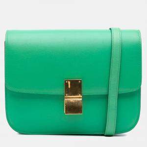 Celine Green Medium Calfskin Classic Box