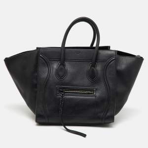 Celine Black Leather Large Phantom Luggage Tote