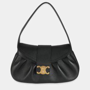 Celine Black Supple Calfskin Medium Polly Bag