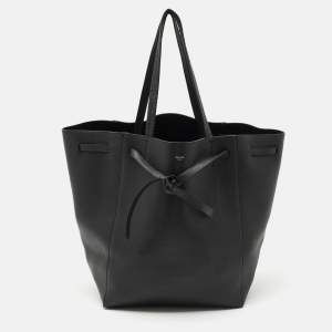 Celine Black Leather Medium Cabas Phantom Tote