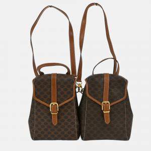 Celine Brown Macadam Twin Backpack