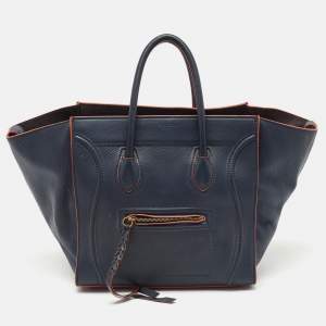 Celine Navy Blue Leather Medium Phantom Luggage Bag