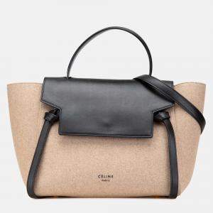 Celine Beige/Black Mini Felt Handbag