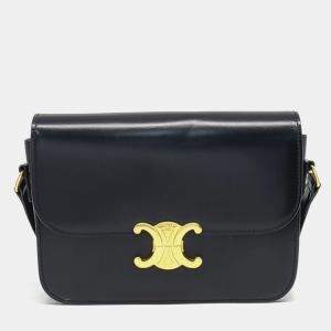 Celine Black Leather Triumph Medium Bag