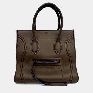 Celine Brown Leather Phantom Luggage Bag