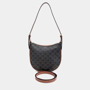Celine Black Coated Canvas Small Eloise Hobo Bag