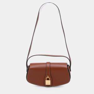 Celine Brown Smooth Calfskin Tabou Clutch on Strap