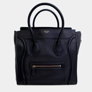 Celine Black Mini Calfskin Luggage Tote
