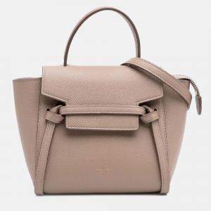 Celine Brown Pico Grained Calfskin Belt Bag