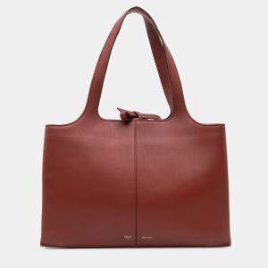Celine Red Medium Calfskin Trifold Tote