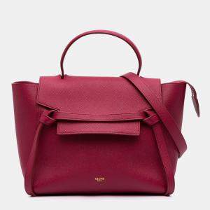 Celine Red Micro Grained Calfskin Belt Bag