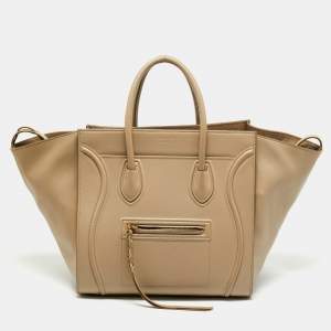 Celine Beige Leather Medium Phantom Luggage Tote
