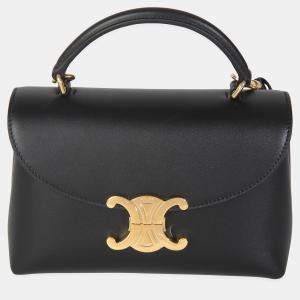 Celine Black Supple Calfskin Teen Nino Top Handle Bag